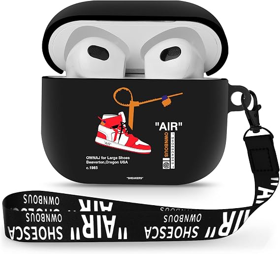 Gedicht for Airpods 3rd Generation Case with Lanyard Cute Cartoon Sports Shoes, Protective TPU Soft Cases Cover Rugged for Apple Airpods 3 Case with Keychain for Women Men,Red