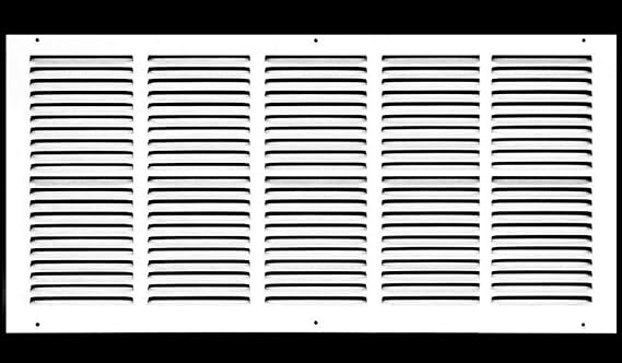 HVAC Premium 25" x 10" Return Air Grille - Sidewall and Ceiling - HVAC Vent Duct Cover Diffuser - [White] [Outer Dimensions: 26.75w X 11.75h]