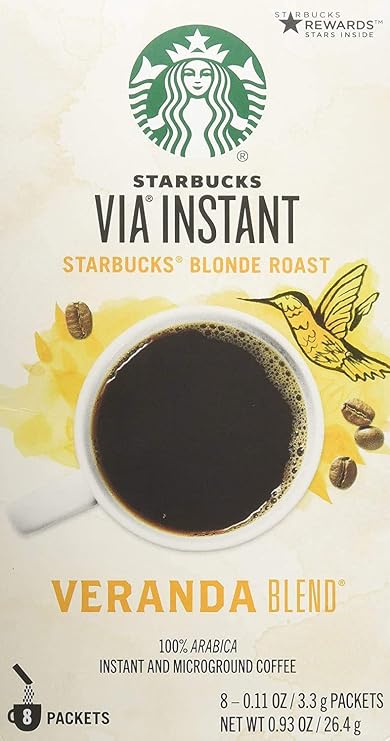 Starbucks VIA Instant Coffee, Veranda Blend, 8 CT
