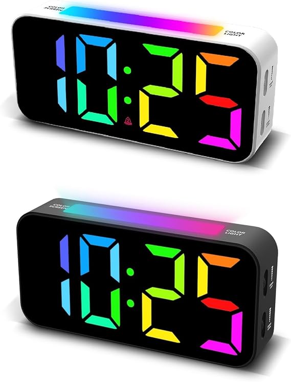 Topski Loud Alarm Clocks for Bedrooms Heavy Sleepers Black and White Buddle