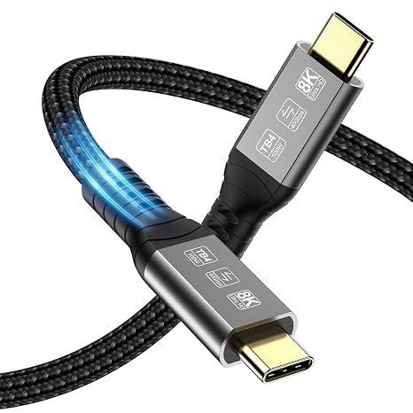 USB C Thunderbolt 4 Cable 40Gbps, High Speed Type-C Data Cables, 2M | 8K 60Hz Video/ 240W Charging, Compatible Thunderbolt 3/ USB4/USB3.2, for MacBook, SSD, all USB-C Device