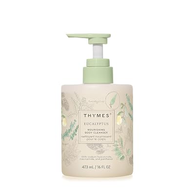Thymes Nourishing Body Cleanser - Large Moisturizing Body Wash with Pump - Hydrating Cleanser - Notes of Eucalyptus Oil, Lemon, Petitgrain, Bergamot, Lemongrass, Lush Fir Eucalyptus, 16 fl oz