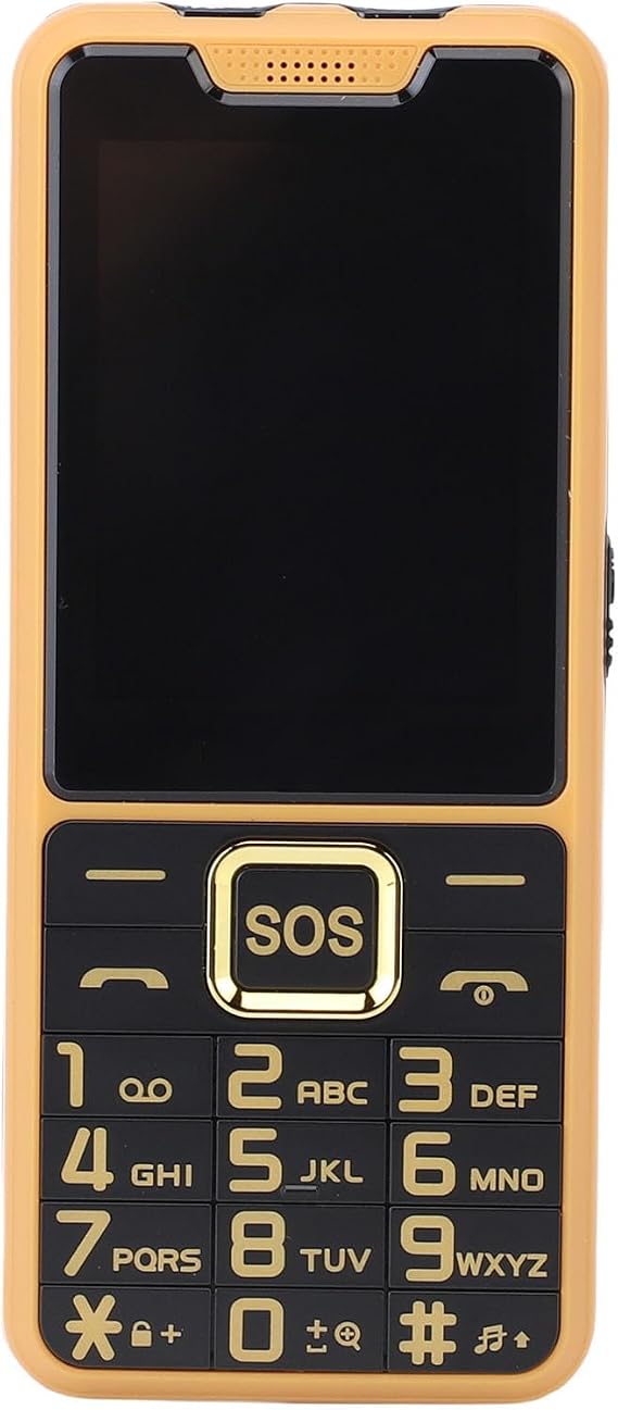 Yoidesu Senior Cell Phone Unlocked Big Phone for Elderly with 2.6 Inch HD Shatterproof Screen SOS Large Key Tactile Keys Flashlight Charging Dock (Gold)
