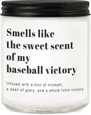 Funny Baseball Gifts for Men & Women - Scented Candle for Baseball Players - Unique Baseball Accessories & Decor - Birthday, End of Season, Christmas Gift Ideas for Coach & Mom 7oz