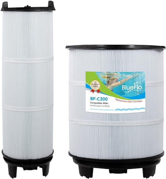 S7M120 Pool Fliter Cartridges Inner and Outer Set Replacement for System 3 S7M120, Sta-Rite 25021-0200S & 25022-0201S, SR300, Pentair 300sq.ft (Black)