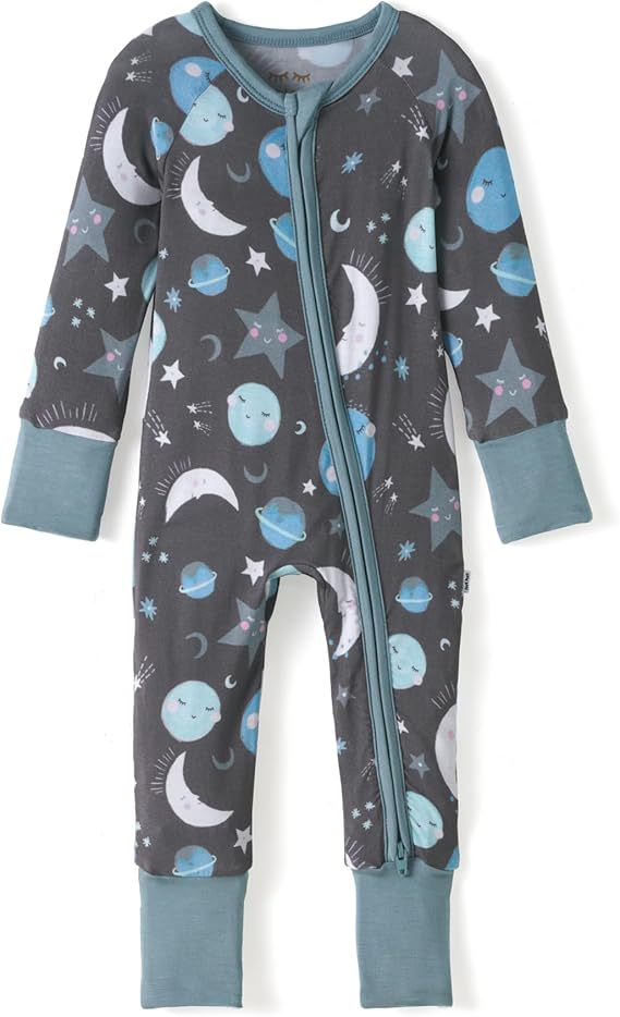 Little Sleepies Pajamas for Baby Boys & Girls, Viscose from Bamboo Baby Pajamas, Sleepers, 2-Way Zipper PJs | 2-way zipper, boys & girls kids pajamas, family matching, tagless, eczema-friendly, fold-over cuffs, seasonless, Preemie-3T