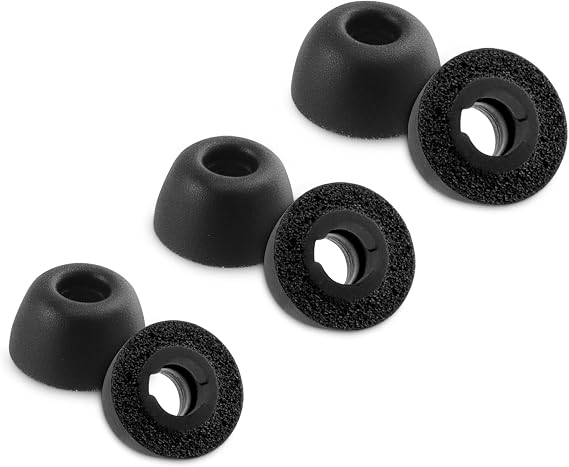 Replacement Foam Ear Tips for ASUS ROG Cetra True Earbuds | Ultimate Comfort, 3 Pairs (S/M/L, Black)