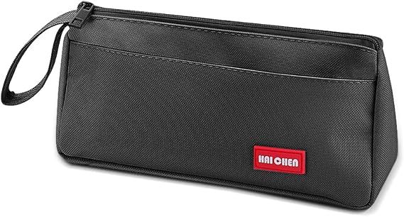 Pencil Case, Pencil Case for Girls and Boys Large Capacity Pencil Pen Pouch Bag with Compartments, Big Supplies Organizer for Women, Aesthetic Pencil Bag for Kids and Students, Black