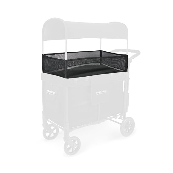 WonderFold Shade Net - 360-Degree Coverage - Lightweight Sun Shade - Breathable Mesh Cover Stroller Wagon Accessory - Fits W2 Original - Black