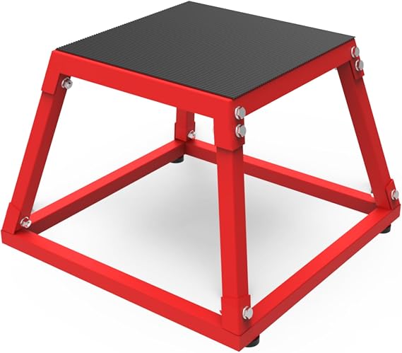 Plyometric Jump Box, 12 Inch Plyo Box(30cm), Steel Plyometric Platform and Jumping Agility Box, Anti-Slip Fitness Exercise Step Up Box for Fitness Training Agility Exercise Conditioning Strength