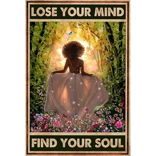 Adults Jigsaw Puzzle 300 Piece Wooden Adults Children PuzzlesLose Your Mind Find Your Soul Poster, Black Girl Magic, African American Art Print