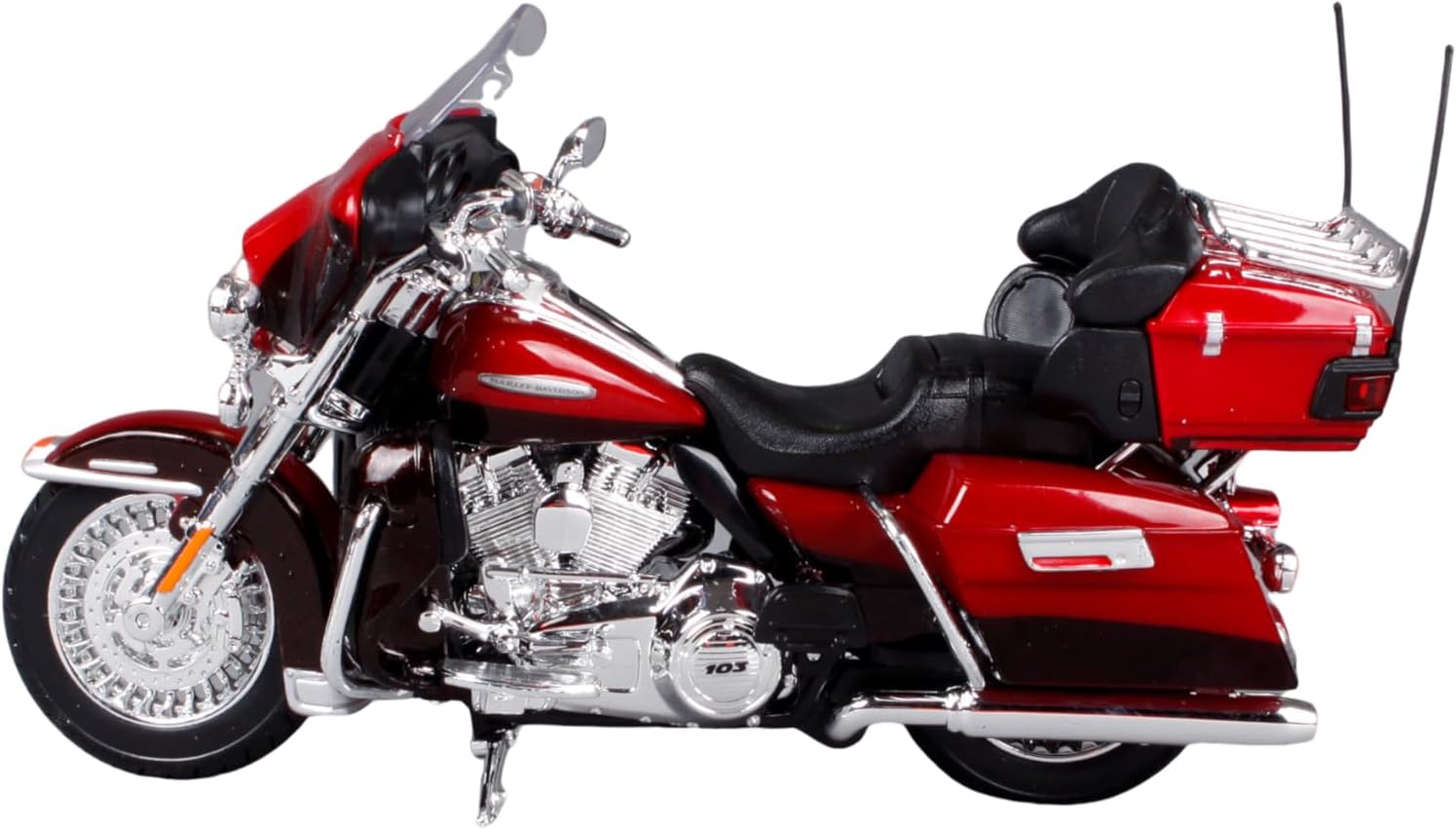 112 Harley Davidson 2013 FLHTK Electra Glide Ultra Limited Motorcycle Diecast Cycle Mini Car Assembled Red Motorcycle Car Toy