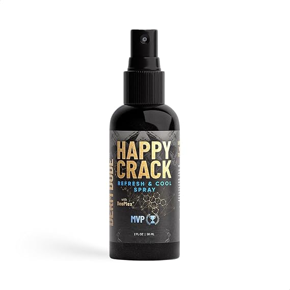Derm Dude Happy Crack Refresh & Cool Body Spray | MVP Scent Deodorizing Spray for Body & Skin | Odor Control with Witch Hazel & Natural DeoPlex | Soothing, Cooling & Fast-Drying | 2 oz (1 Pack)