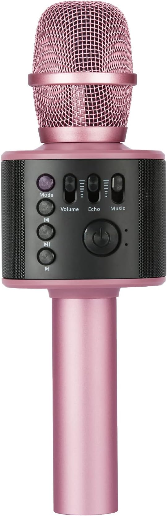 Wireless Bluetooth Karaoke Microphone with Built-in Speakers + HD Recording, Portable Handheld Mic | Rose Gold