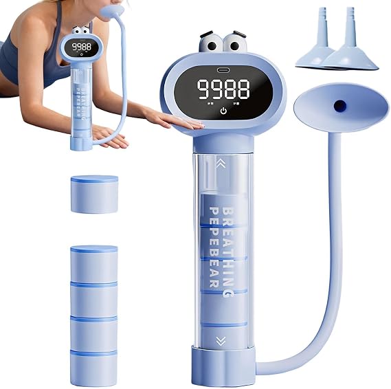 Breathing Trainer - ABS 22.5×6×3.5cm | Lung Exerciser with Adjustable Resistance, Abdominal Breathing Practice, Capacity Training, Portable Respiratory Exerciser | School, Home