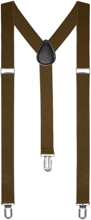 Boolavard Braces/Suspenders One Size Fully Adjustable Y Shaped With Strong Clips
