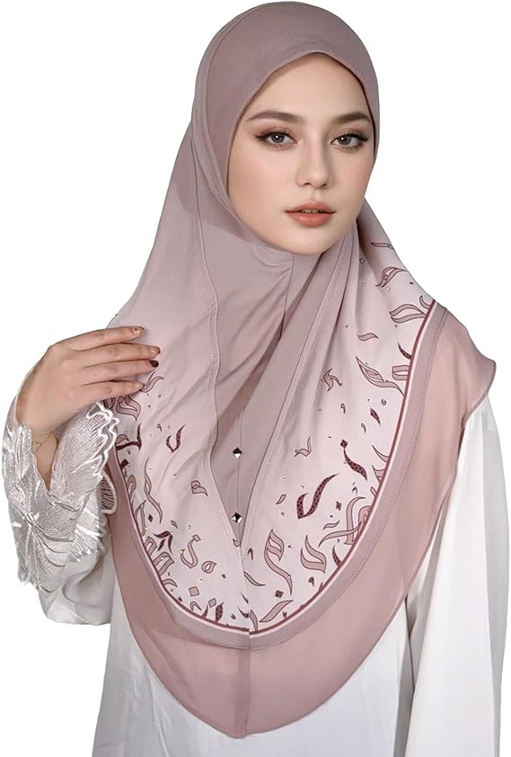 Ready To Wear Instant Hijab For Women Chiffon Hijabs Islamic Abaya Turban Muslim Slip-On Khimar Floral Hijab Scarf