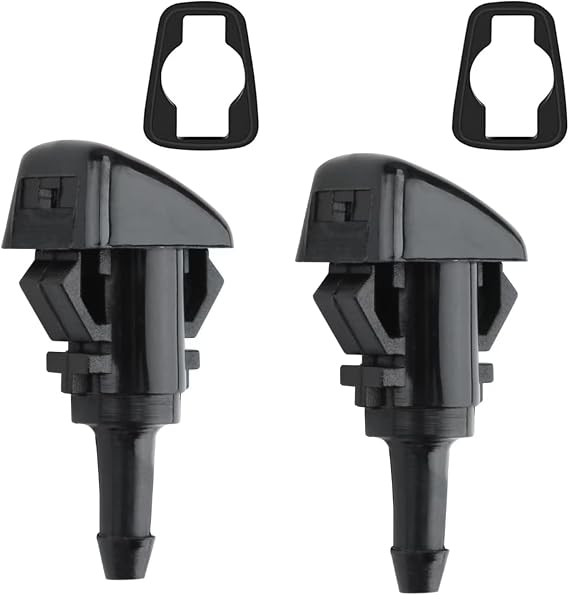 2 Pack Windscreen Washer Jets, Front Windshield Spray Nozzles with Fine Mist Multi-Angle Spray for Hyundai Tucson/Kia Sportage/I30/I20 – Quick-Clean Wiper Washer Jet Replacement for Car Use (Black)