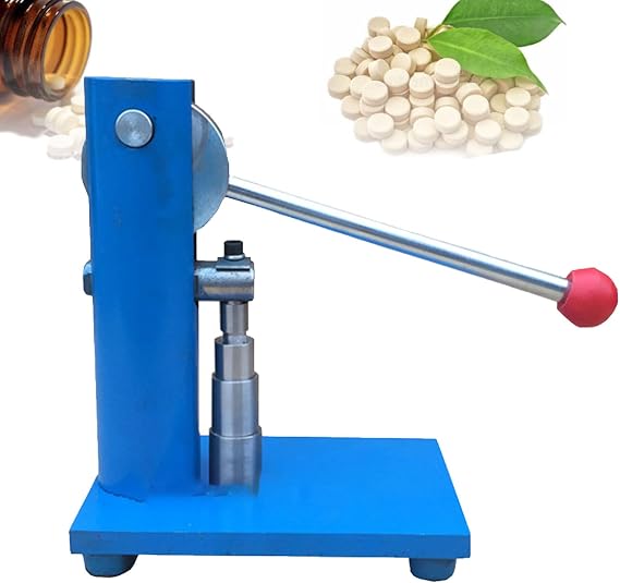 Tablet Press Machine, Manual Steel Single Punch Powder Tablet Press Machine Portable Pill Stamping Maker Tableting Tool, 3mm-12mm Hand Tablet Press Machine,6mm