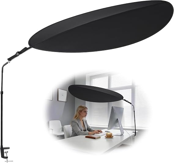 Office Cubicle and Desk Shade - Suitable for Cubicle to Block Light and Privacy Protection Cubicle Light Shield Black Diameter 52 inches,designed for sensitive workers.