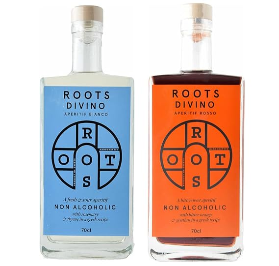 Roots Divino Non Alcoholic Vermouth Collection - Rosso & Bianco | Non alcoholic aperitif from real (Red & White) vermouth | Made in Greece