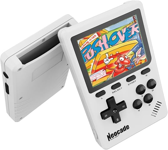 NEOCADE ポケット レトロゲーム機 GBA用 ポータブルゲーム機 可携帯 ゲームコンソール GBAカートリッジ対応 Pikoレトロゲーム 40種 収録 3.0インチ IPSスクリーン 解像度320x240 持ち運びに便利 プレゼント- 白