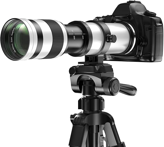 Lightdow RF 420-800mm F8.3 Telephoto Zoom Lens - MF for Canon EOS R6 Mark II/R5 Mark II/R5/R3/R7/R8/R10/RP/R6/R50/R1/R5 C/R50 V/R100/R/Ra - Manual Focus Mirrorless Cameras Lens(RF Mount,White)