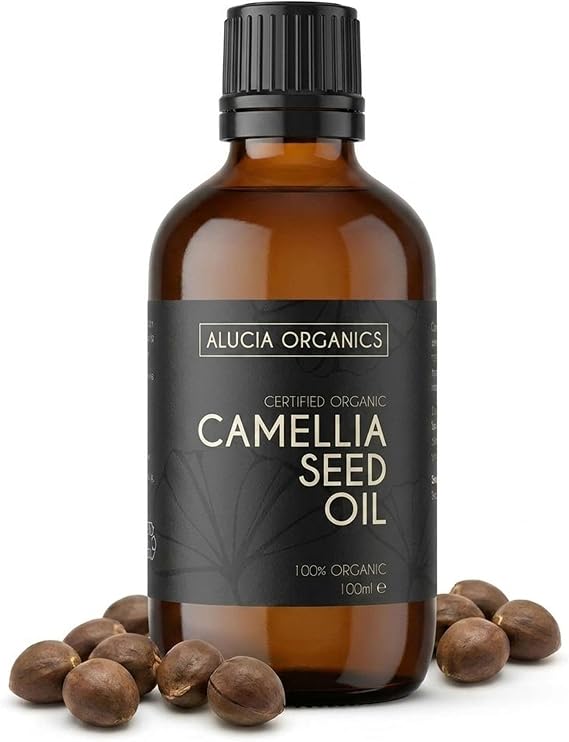 Pure Organic Camellia Seed Oil 100ml - Certified Organic Camellia Oil Cold Pressed and Unrefined for Face Skin Hair Body Massage and Nail Cuticles, Lightweight, Vegan Cruelty-Free Natural Skin Care