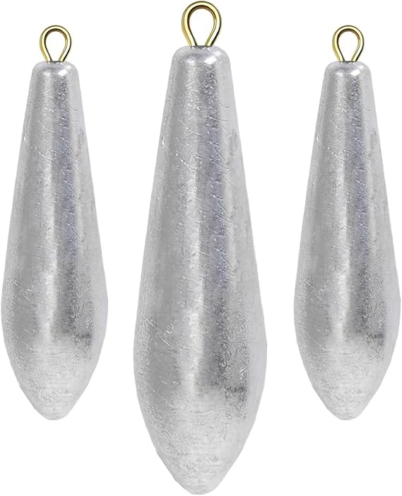 Atibin Drop Shot Fishing Weight Sinker Teardrop Saltwater Fishing Weights Lead Casting Egg Fishing Sinker Bass Streamlined Removable
