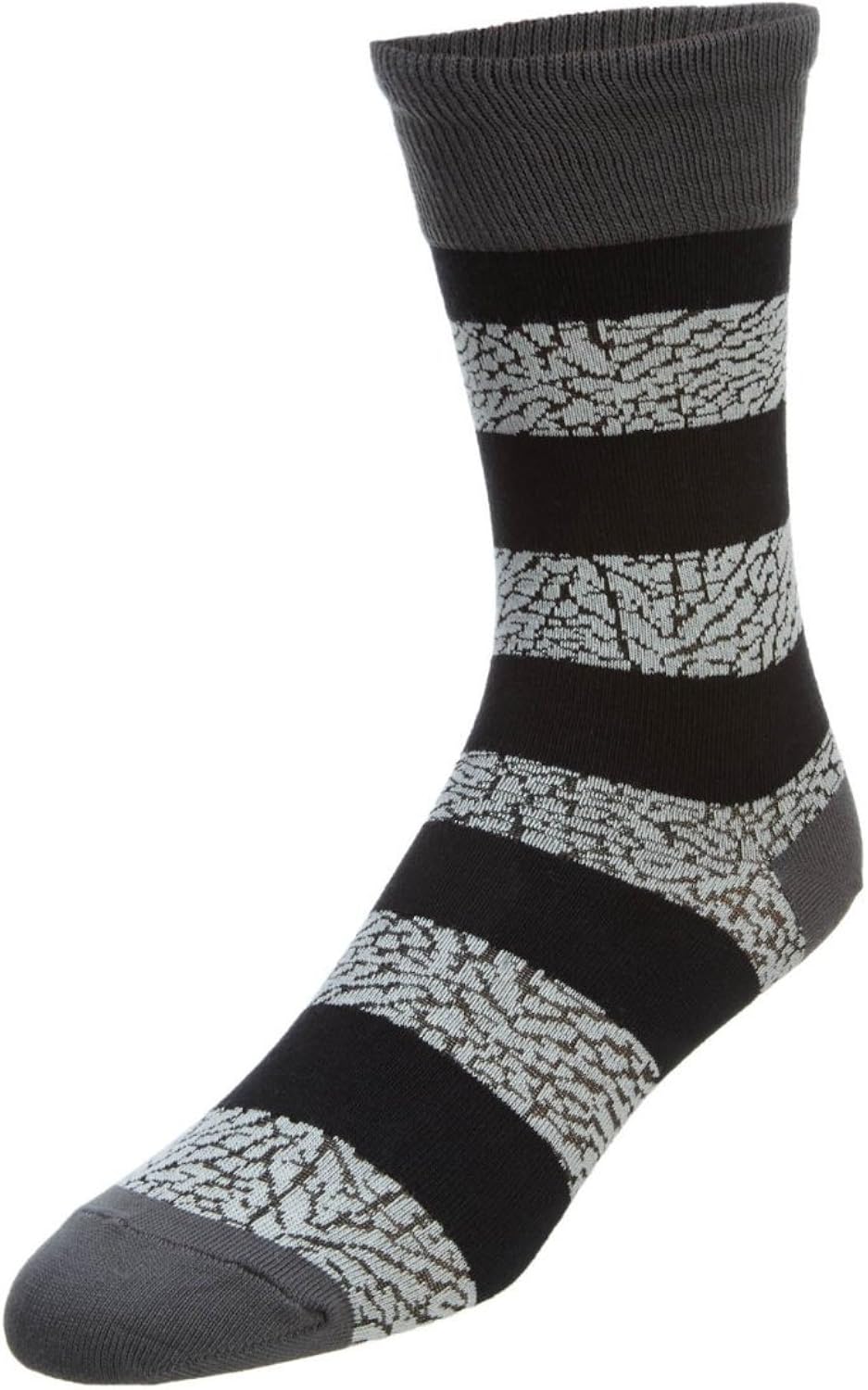 647688-021 Unisex Elephant Striped Crew Jordan Dark Greyblackblack