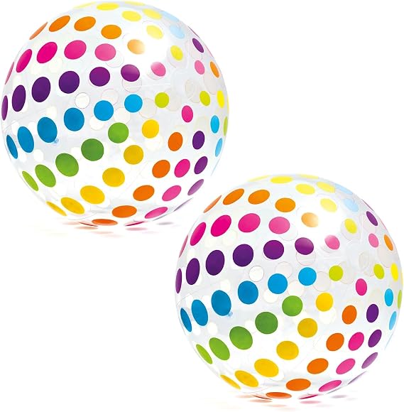 2Pcs Beach Balls Inflatable, 40CM Large Rainbow Beach Balls, for Party Supplies Decorations, Kids Water Toys for Outdoor Activity Water Games Swimming Pool Beach