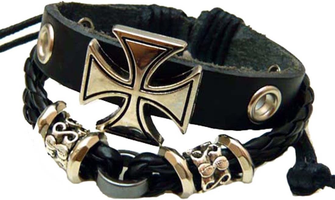 4030325 Cross Christian Religious Bracelet Rugged Biker Motorcycle