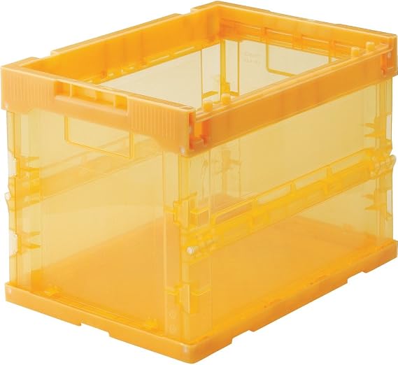 TRUSCO TR-S20OR-OR Skeleton Container, Folding Container, Storage Case, Storage Box, Skeleton, Transparent Orange, 5.3 gal 20 L