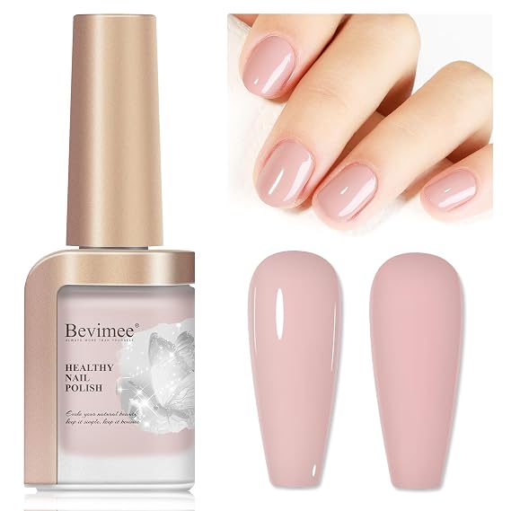 Nude Nail Polish Quick Dry, Natural Sheer Color Nail Lacquer, Long Lasting & Fast Drying, Fingernail Concealer Polish, 12ML for French Manicure Gift