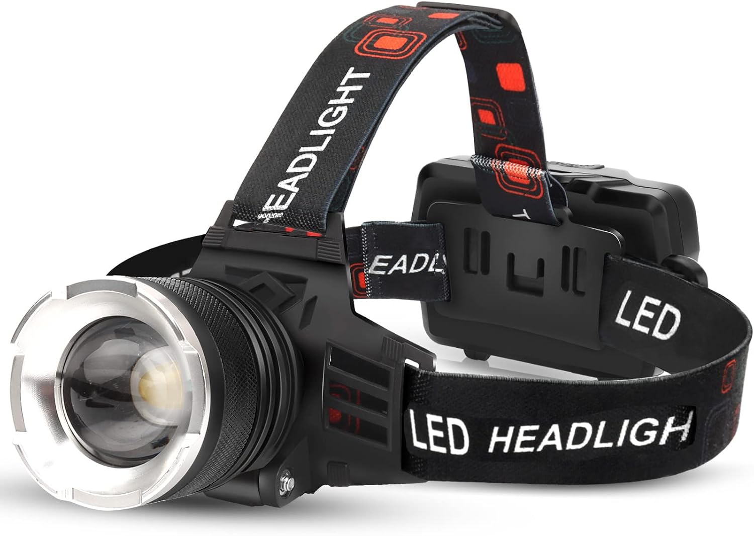 LED Headlamp Rechargeable 99000 High Lux, 9000mAh Long Battery Head Lamp with 12 Modes, IPX7 Waterproof USB Rechargeable Headlight, Zoomable Headlamp for Adults, 90 Adjustable for Camping Hunting