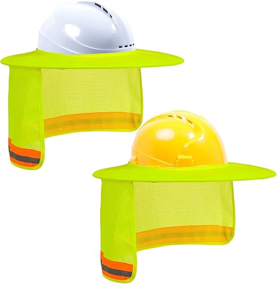 TCCFCCT Hard Hat Sun Shade, Full Brim Neck Shield, 2Packs, Hard Hat Not Included