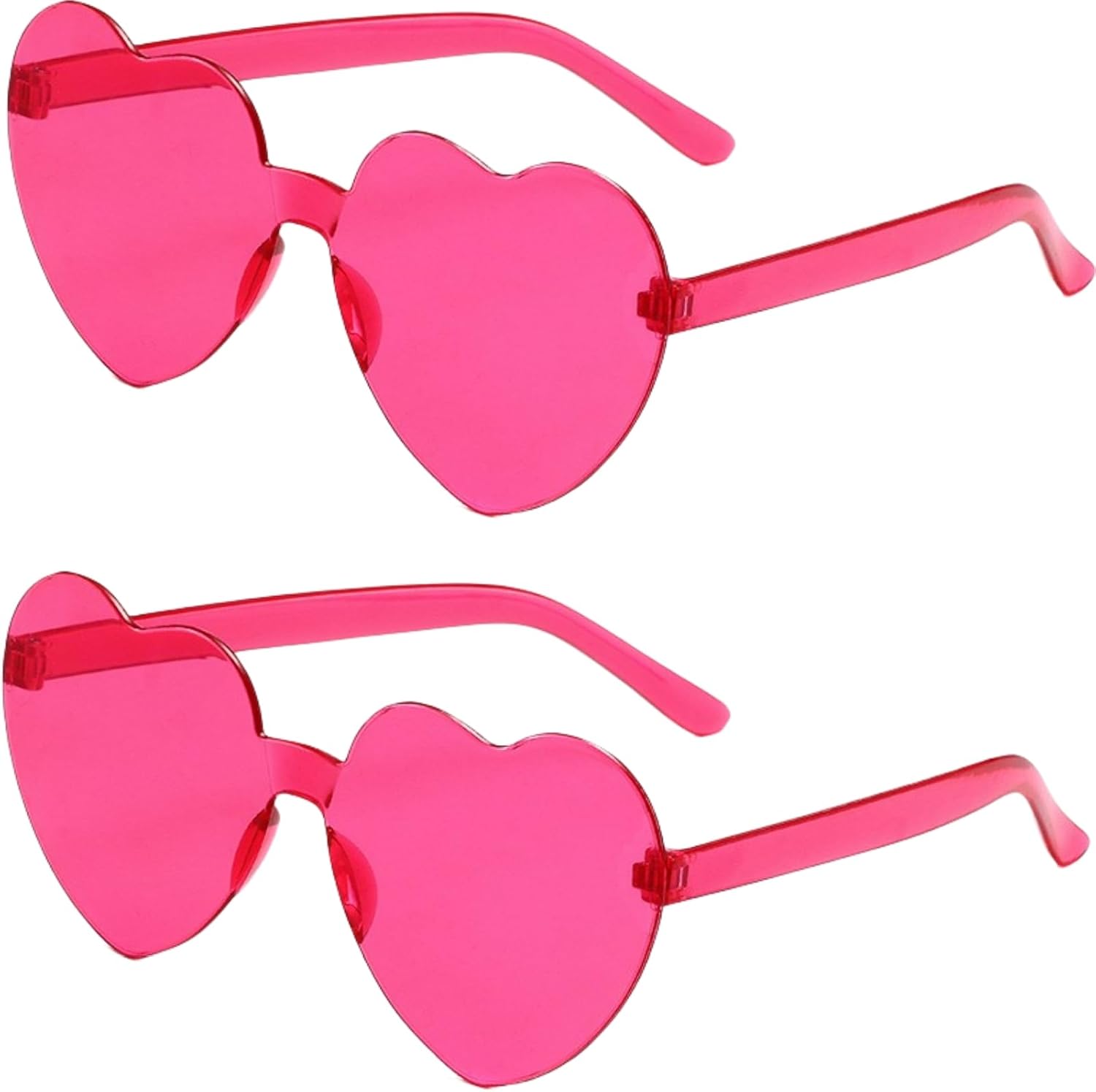 2 Pairs Heart Sunglasses for Women, Heart Glasses for a Bridal Shower, Valentines Theme Party or Bachelorette Party