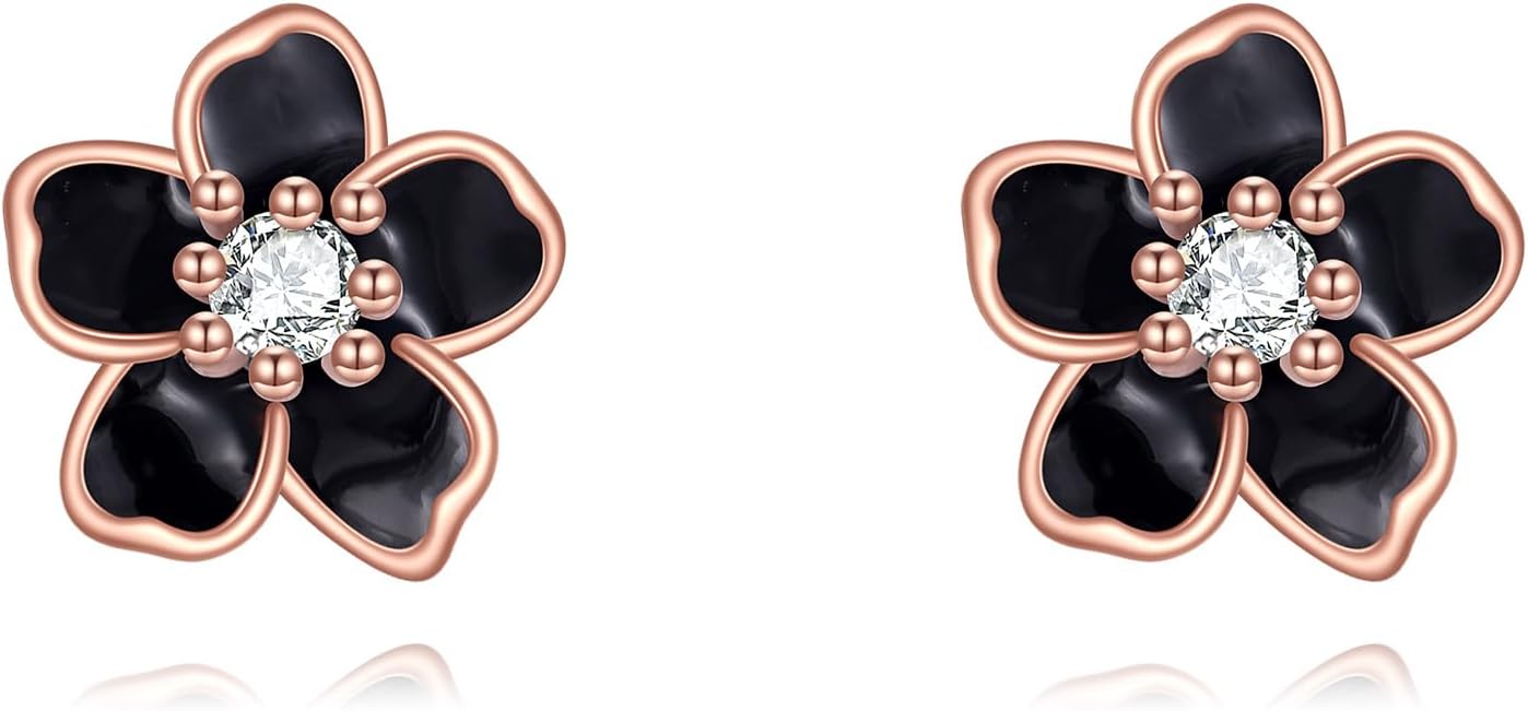 POPLYKE 925 Sterling Silver Daisy Sunflower Stud Earrings for Women Birthday Gifts Moonstone Oxidation Gold Plated Flower Earrings Sunflower Jewelry