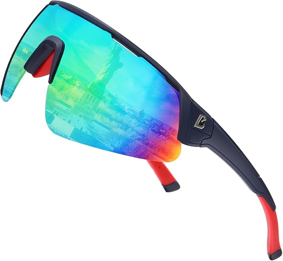 Bevi Sports Shield Sunglasses Polarized UV400 Lens with TR90 Lightweight Frame Unisex Baseball Running Biking