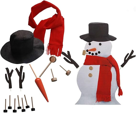 Yienning Build a Snowman Kit,15PCS Set Snowman Building Kit,Snowman Decorating Making Kit Outdoor Holiday Winter Party Snow Man kit Outdoor Fun Supplies for Kids & Family