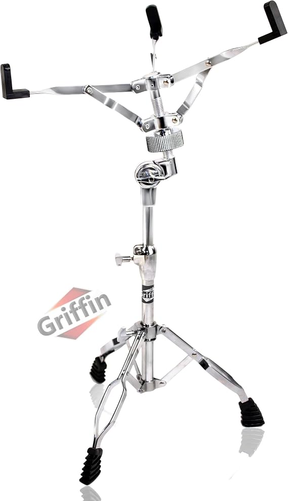 Griffin Snare Drum Stand (Percussion TiltPro X Edition) Double Braced Drum Hardware with Slip-Proof Gears & Basket Clamp for Snares, Toms & Practice Pads