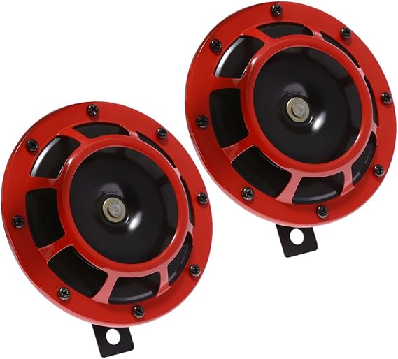Anxingo Electric Car Horn 12V 118db High Tone and Low Tone Metal Twin Horn Kit with Bracket for 12V Universal Vehicle