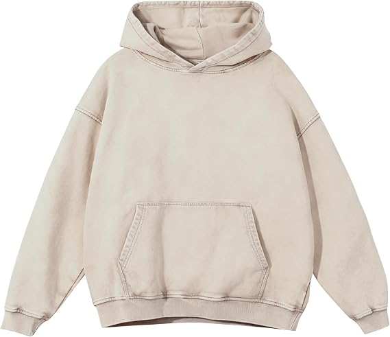 Ogfao Mens Oversized Hoodie Acid Wash Hoodies Women Vintage Sweatshirt Heavyweight Cotton Unisex Retro Pullover Streetwear