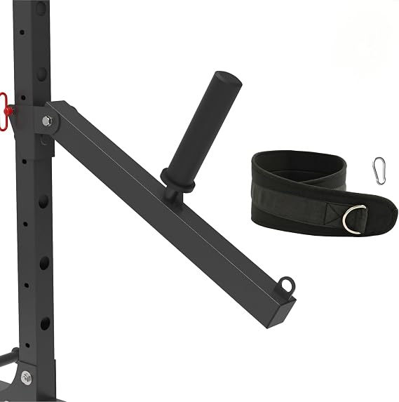 Belt Squat Lever Arm for 2x2 and 2x3 Power Racks, Includes Squat Belt, Fits 1" & 2" Weight Plates and 1" Hole Design