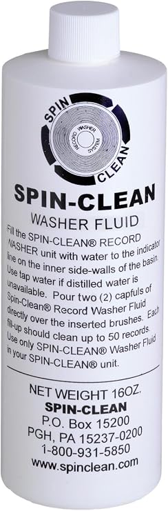 Spin-Clean Record Washer Fluid 16oz. | Alcohol-Free Record Cleaner Solution | Vinyl Record Cleaner Fluid