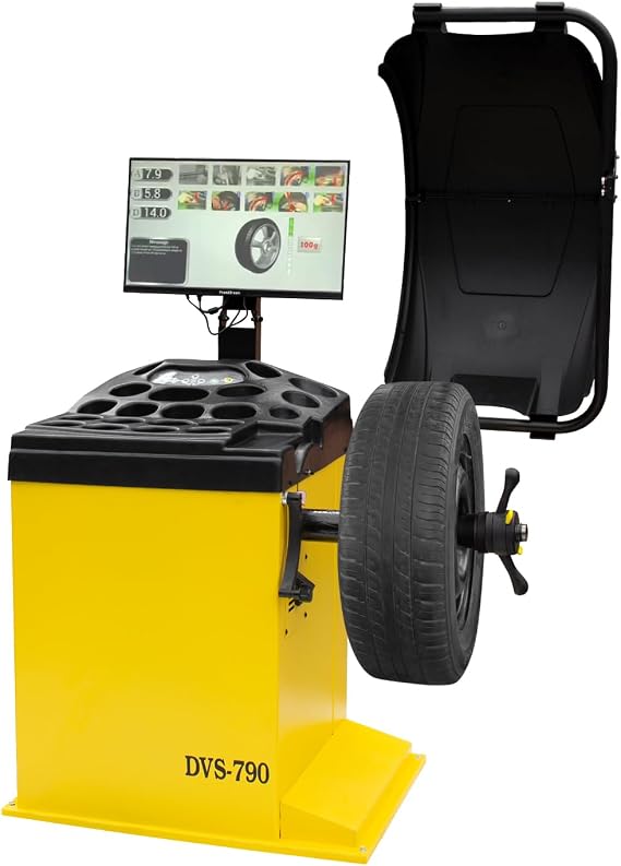 Tire Balancer Wheel Balancer Machine for 10''-24'' Rim Diameter with Wheel Hood Protector for Tire Repair and Wheel Balancing Garage Shop Equipment w/