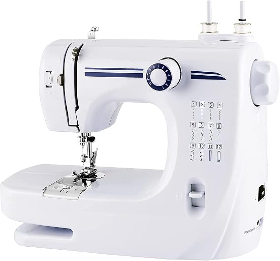 Sewing Machine, Mini Overlocker with Foot Pedal, 12 Built-in Stitches for DIY Crafting and Embroidery