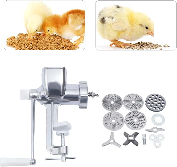 Manual Animal Feed Pellet Machine,Feed Making Machine,Manual Birds Fishing Bait Granulator Pelleter w/Gaskets & Pellet Plates,1.5mm/2mm/2.5mm/3mm/8mm Molds