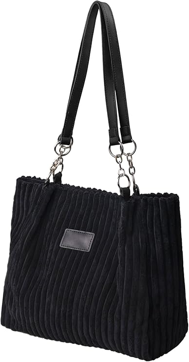 Ulisty Corduroy Tote Bag Casual Shoulder Bag Retro Purse for Everyday Use | Soft&Thick&Wide Ribbed Corduroy / Medium Size