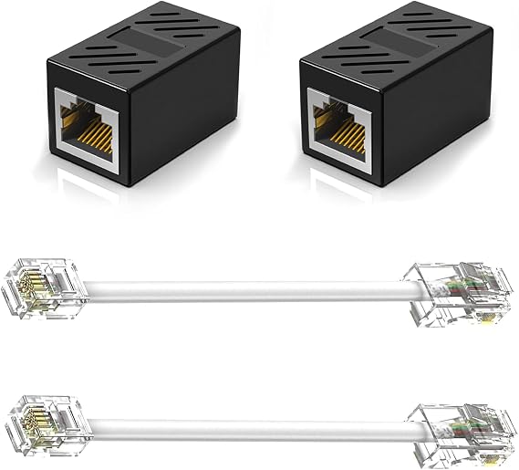 Telephone Line RJ45 to RJ11 Adapter | Telephone Jack to Ethernet Cable Adapter,RJ45 Female to RJ11 Male for Fixed Telephone Services(2 Pack)